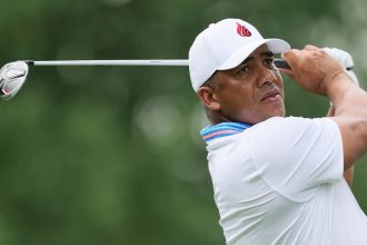 Jhonattan Vegas is leading the PGA Championship after two rounds.