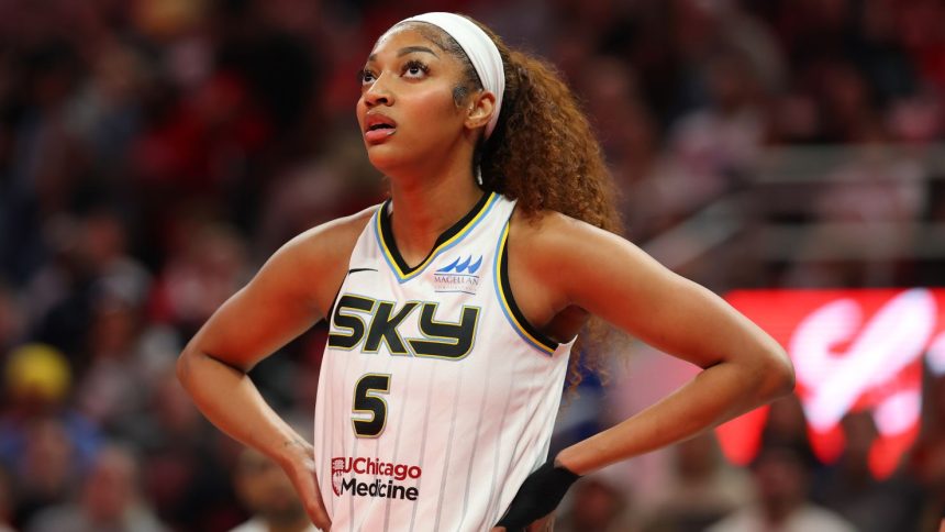 Angel Reese during Saturday's game against the Indiana Fever.