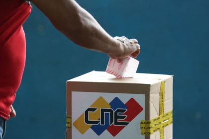 A person votes at a polling station during the regional elections in El Dorado, Bolivar State, Venezuela, on Sunday.