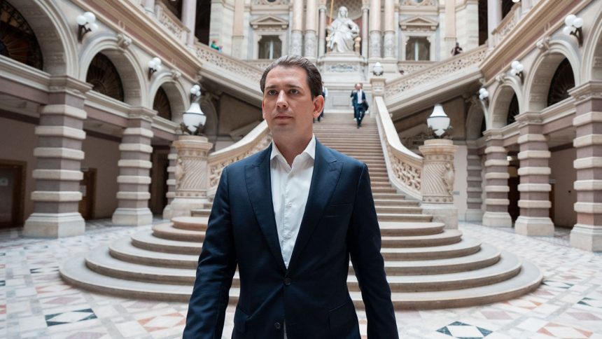 Sebastian Kurz leaves court in Vienna on Monday after hearing his conviction for giving false testimony was quashed.