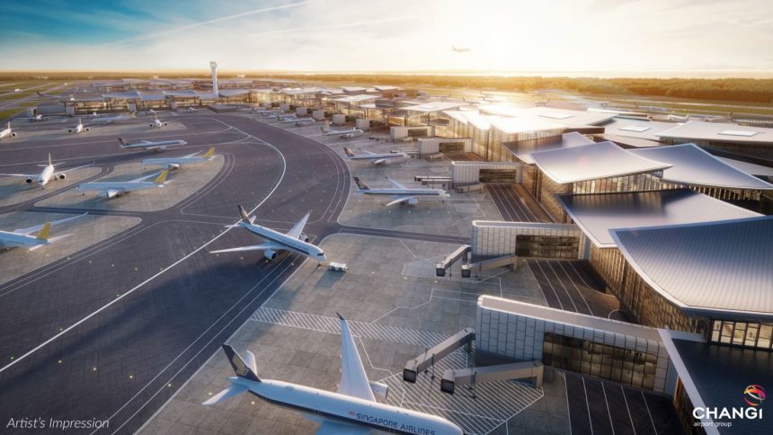 This artist's rendering shows Terminal 5’s overlaying leaf-style roof design.