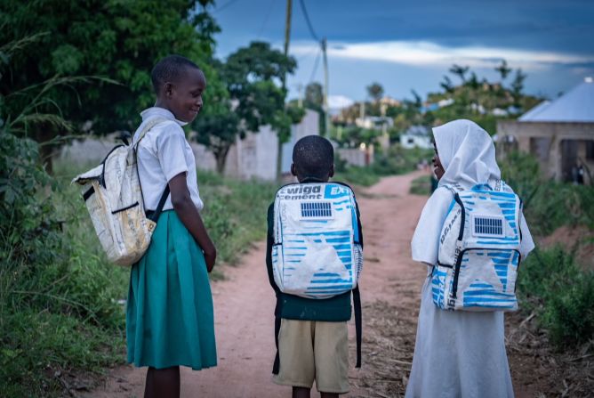 Soma Bags makes solar backpacks that charge a reading light while children walk to and from school. The Tanzanian company is supported by the UN Development Programme.