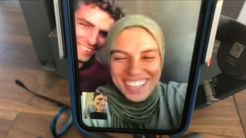 A photo of Fatima Hassouna and her brother, shared by the Iranian film director Sepideh Farsi on social media. "My last image of her is a smile. I cling to it today," Farsi wrote early on Friday.