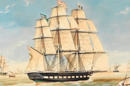 An 1842 painting by Jacob Spin shows Koning Willem de Tweede in the Dutch East Indies (now Indonesia).