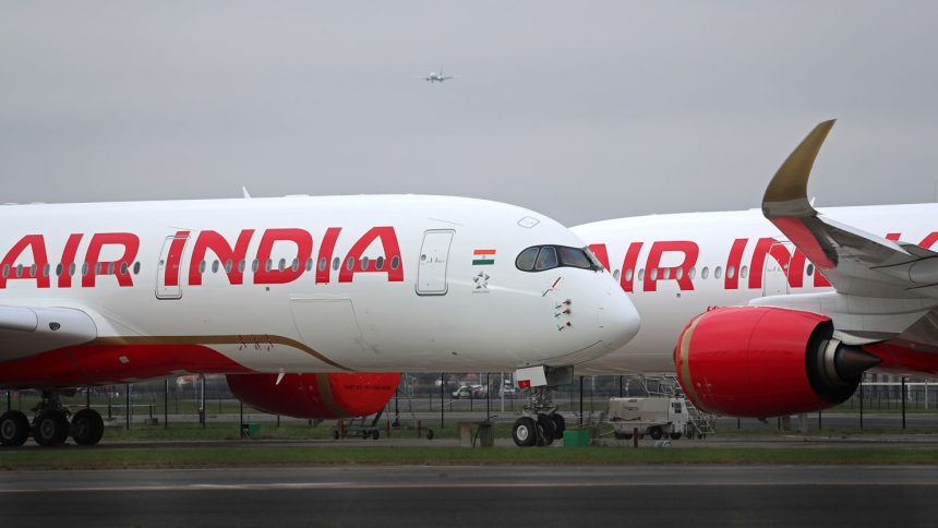 Two Air India aircraft on the tarmac on December 6, 2023.