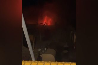 The Freedom Flotilla Coalition posted video of what it said was a fire on its vessel.