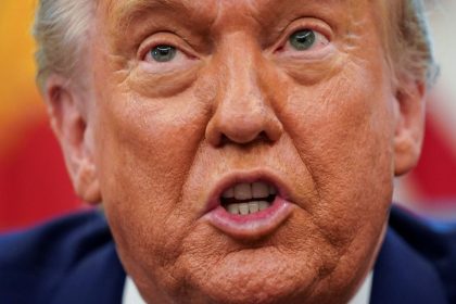 US President Donald Trump speaks in the Oval Office at the White House in Washington, D.C., on Tuesday.