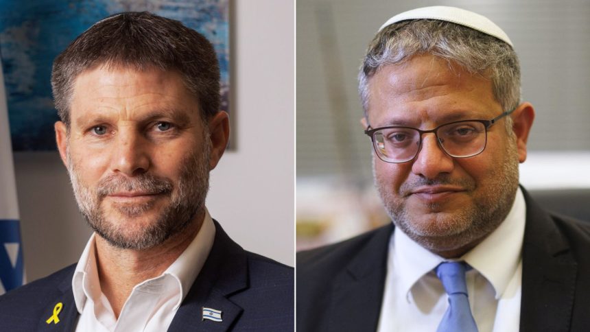 Israel's Finance Minister Bezalel Smotrich (L) and National Security Minister Itamar Ben Gvir (R) have been sanctioned by the United Kingdom, PA reports.