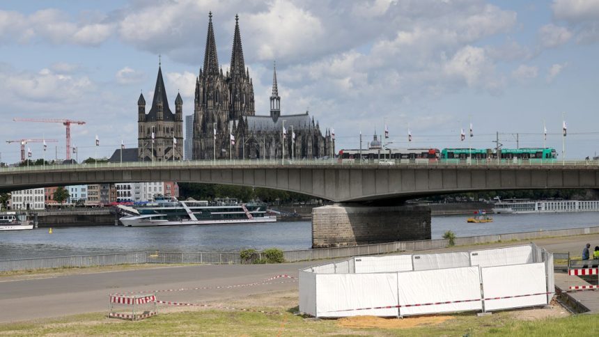 Thousands are being evacuated from central Cologne after three wartime bombs were discovered at a shipyard in the city.