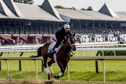 Journalism during a training session ahead of this year's Belmont Stakes.