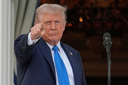 President Donald Trump gestures after speaking during a summer soiree on the South Lawn of the White House, Wednesday, June 4, 2025, in Washington. (AP Photo/Alex Brandon)