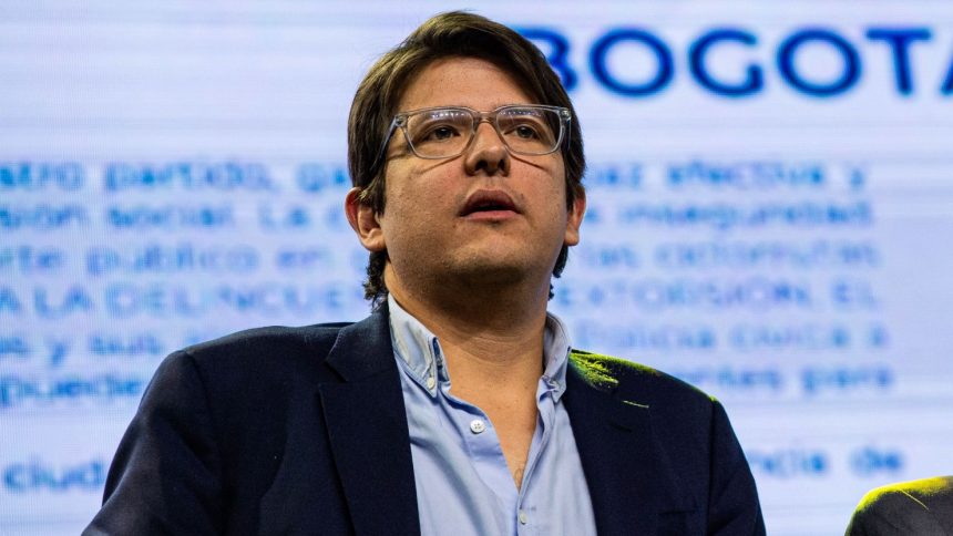 Colombian senator Miguel Uribe at an event on August 10, 2023.