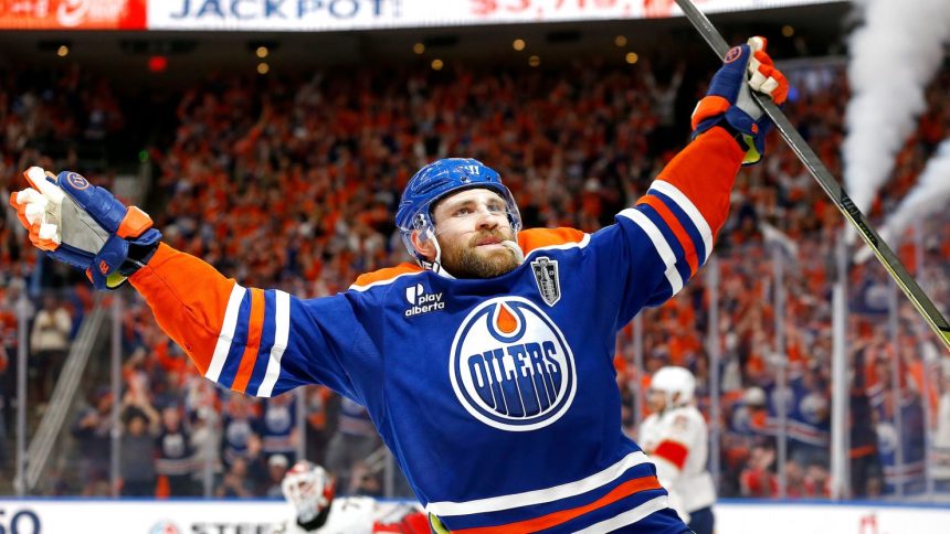Leon Draisaitl scored with under a minute left in overtime to give the Edmonton Oilers a Game 1 victory over the Florida Panthers in the Stanley Cup Final.
