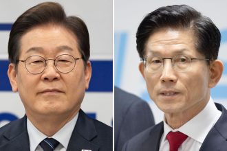 South Korean presidential candidates Lee Jae-myung and Kim Moon-soo.