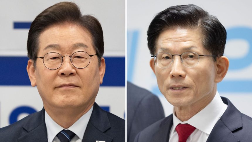 South Korean presidential candidates Lee Jae-myung and Kim Moon-soo.