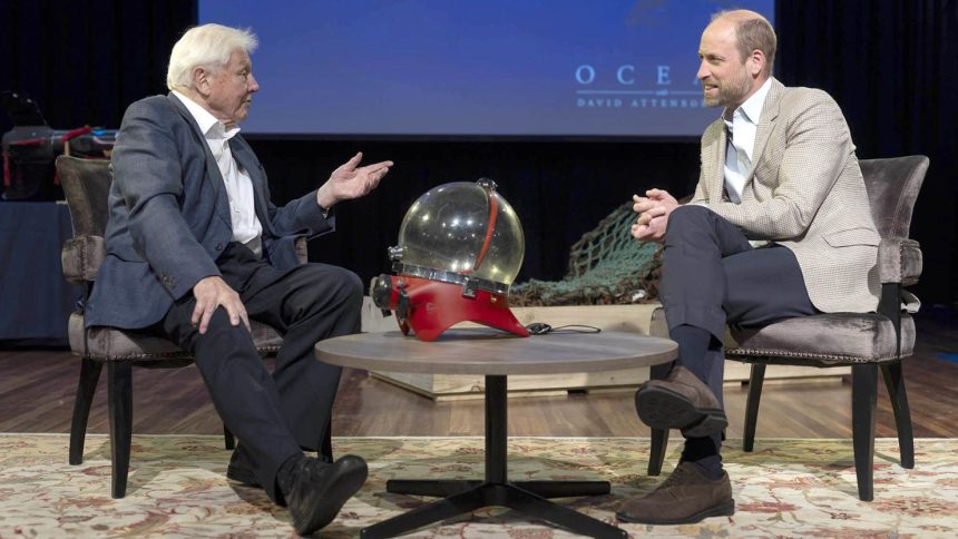 The Prince of Wales and David Attenborough speak ahead of the premiere of "Ocean" at London's Royal Festival Hall in May.