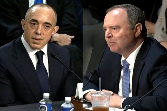 Sen. Adam Schiff pressed Emil Bove, a former personal attorney to Donald Trump, whether he told prosecutors in March to consider telling federal courts “f**k you” as alleged by a recent whistleblower complaint.
